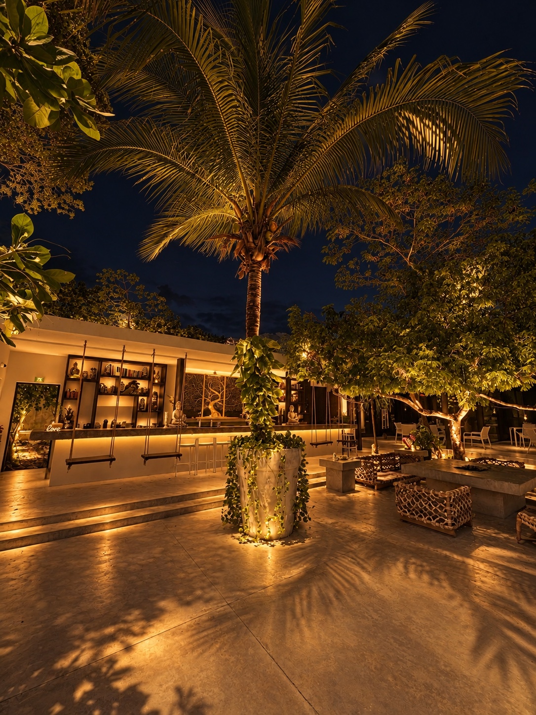 Ora Tulum illuminated outdoor bar and gathering space